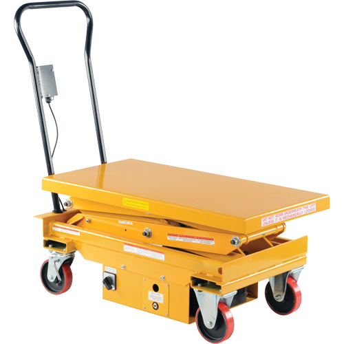 DC Powered Hydraulic Scissor Lift Elevating Cart, Steel, 39-3/4" L x 20-1/2" W, 1000 lbs. Capacity Rock Safety Industrial Ltd