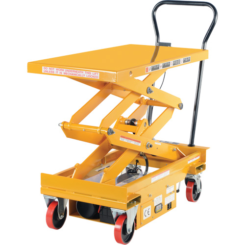 DC Powered Hydraulic Scissor Lift Elevating Cart, Steel, 39-3/4" L x 20-1/2" W, 1000 lbs. Capacity Rock Safety Industrial Ltd