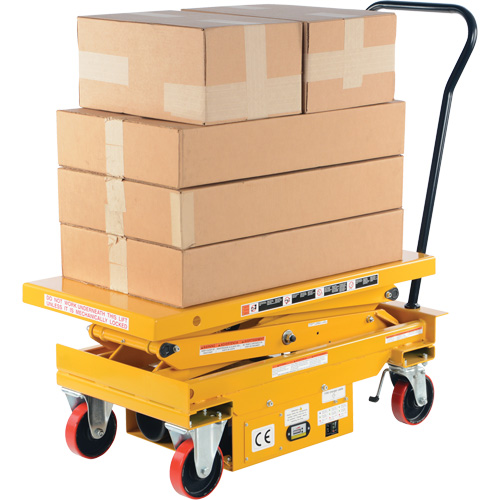 DC Powered Hydraulic Scissor Lift Elevating Cart, Steel, 39-3/4" L x 20-1/2" W, 1000 lbs. Capacity Rock Safety Industrial Ltd
