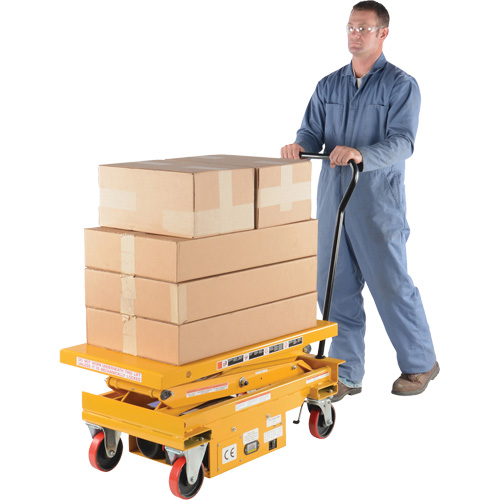 DC Powered Hydraulic Scissor Lift Elevating Cart, Steel, 39-3/4" L x 20-1/2" W, 1000 lbs. Capacity Rock Safety Industrial Ltd