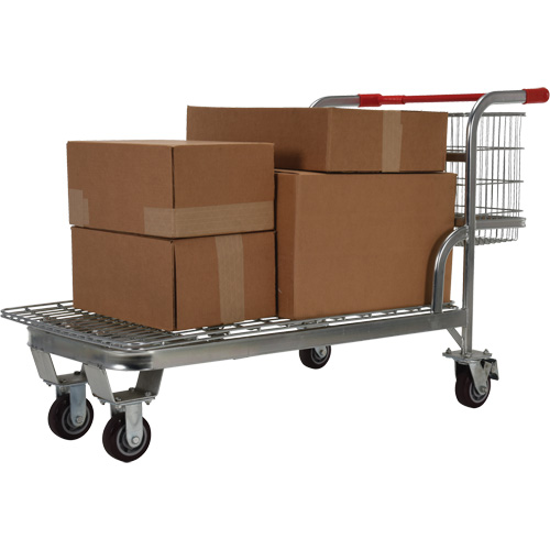 Chariot en treillis emboîtable, Acier, 28-3/4" x 37-1/16" x 59-5/8", Capacit&eacute; 275 lb Rock Safety Industrial Ltd