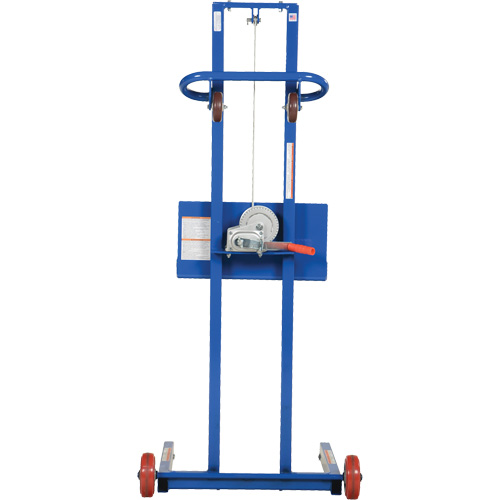 Plateforme &eacute;l&eacute;vatrice &agrave; profil bas pour charge l&eacute;g&egrave;re, M&eacute;canisme Treuil manuel, Capacit&eacute; de 400 lb, Levage max de 55" Rock Safety Industrial Ltd