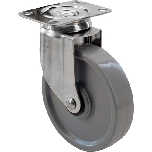 Roulette 2309, Pivotant, 5" (127 mm), Gris Envirothane, 350 lb (158,8 kg) Rock Safety Industrial Ltd