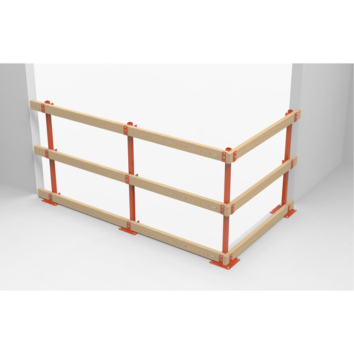 Poteaux temporaires ProGuards pour barri&egrave;re de s&eacute;curit&eacute;, 8" la x 39" h, Orange Rock Safety Industrial Ltd