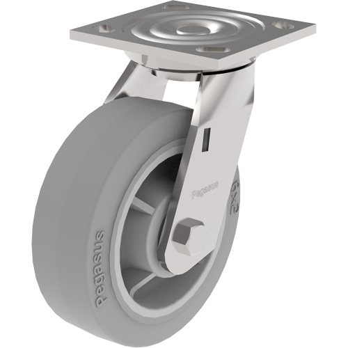 21 Series Medium-Duty Caster, Rigid, 6" (152.4 mm), Thermoplastic Rubber, 500 lbs. (227 kg.) Rock Safety Industrial Ltd