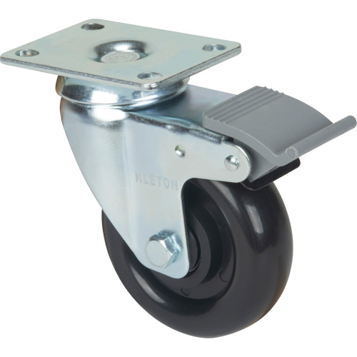 Roulette, Pivotant avec frein, 4" (101,6 mm), Polyol&eacute;fine, 250 lb (113,4 kg) Rock Safety Industrial Ltd