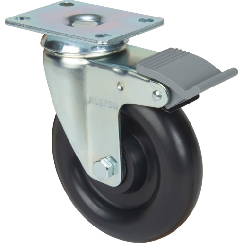 Roulette, Pivotant avec frein, 5" (127 mm), Polyol&eacute;fine, 250 lb (113,4 kg) Rock Safety Industrial Ltd