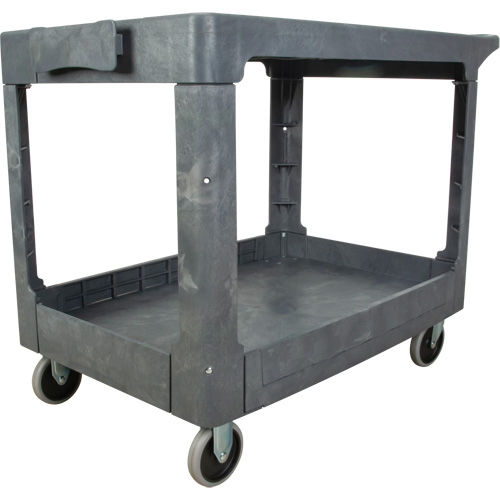 Flat-Shelf Utility Service Cart, 2 Tiers, 25-1/4" x 32-1/4" x 44", 550 lbs. Capacity Rock Safety Industrial Ltd