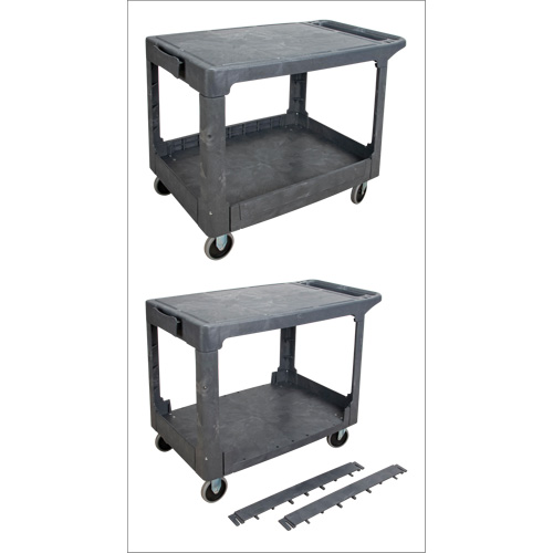 Flat-Shelf Utility Service Cart, 2 Tiers, 25-1/4" x 32-1/4" x 44", 550 lbs. Capacity Rock Safety Industrial Ltd