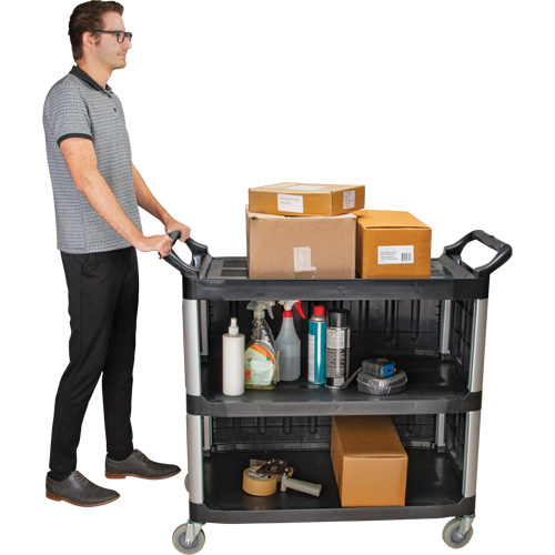 Chariot utilitaire, 3 tiers, 19-3/4" x 37-1/2" x 40-1/4", Capacit&eacute; 250 lb Rock Safety Industrial Ltd