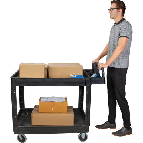 Chariot utilitaire, 2 tiers, 25-5/8" x 33-1/2" x 43-3/4", Capacit&eacute; 550 lb Rock Safety Industrial Ltd