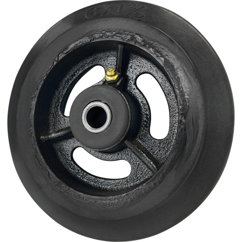 Mold-On Rubber Wheel, 6'' (152 mm) Dia. x 1-1/2" (38 mm) W, 450 lbs. (204 kg.) Capacity Rock Safety Industrial Ltd