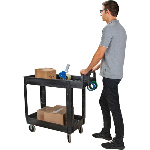 Utility Cart, 2 Tiers, 17-1/8" x 33-1/2" x 37-5/8", 550 lbs. Capacity Rock Safety Industrial Ltd