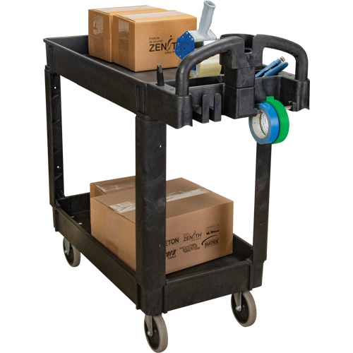 Utility Cart, 2 Tiers, 17-1/8" x 33-1/2" x 37-5/8", 550 lbs. Capacity Rock Safety Industrial Ltd