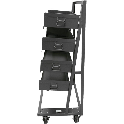 Single-Sided Heavy Duty A-Frame Cart with 4 Large Trays, 38" x 25" x 63", 2500 lbs. Capacity Rock Safety Industrial Ltd