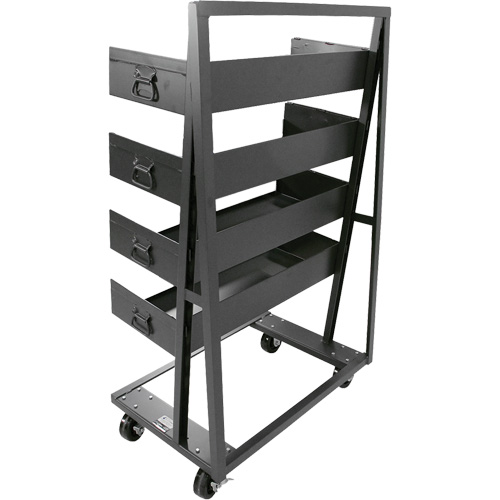 Single-Sided Heavy Duty A-Frame Cart with 4 Large Trays, 38" x 25" x 63", 2500 lbs. Capacity Rock Safety Industrial Ltd