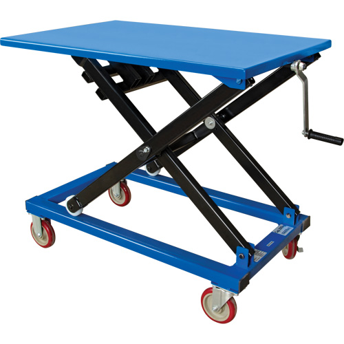 Table &eacute;l&eacute;vatrice manuelle &agrave; ciseaux, 37-3/8" lo x 23-5/8" la, Acier, Capacit&eacute; 660 lb Rock Safety Industrial Ltd