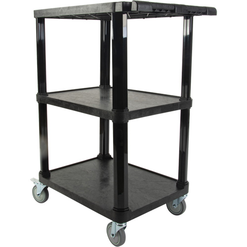 Chariot utilitaire avec tablette plate, 3 tiers, 18-1/8" x 37-3/8" x 27-3/4", Capacit&eacute; 330 lb Rock Safety Industrial Ltd