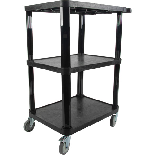 Chariot utilitaire avec tablette plate, 3 tiers, 18-1/8" x 37-3/8" x 27-3/4", Capacit&eacute; 330 lb Rock Safety Industrial Ltd