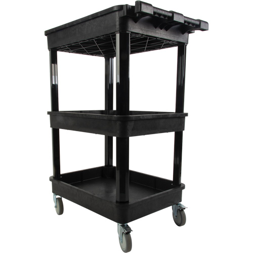 Utility Cart with Deep Lip Shelf, 3 Tiers, 19" x 39-1/2" x 28-1/4", 330 lbs. Capacity Rock Safety Industrial Ltd