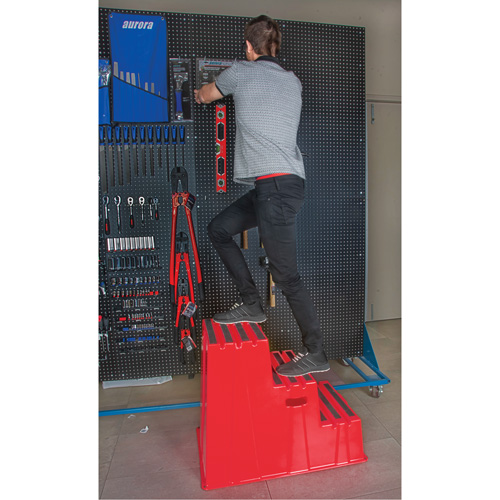 Escabeau industriel, 3 marches, 34-13/16" x 22-7/16" x Hauteur 28-1/2" Rock Safety Industrial Ltd