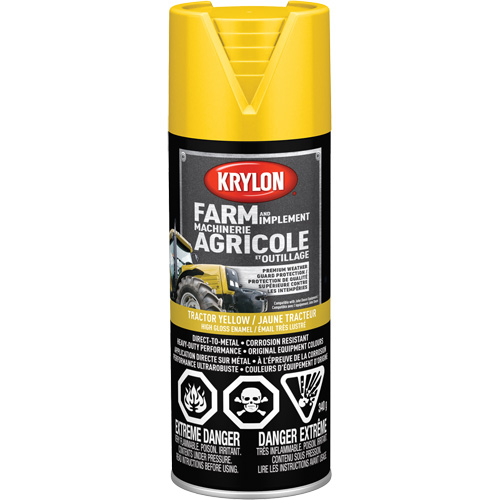 Farm & Implement Spray Paint, John Deere Yellow, High-Gloss, 12 oz., Aerosol Can Rock Safety Industrial Ltd