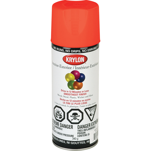 Fluorescent Spray Paint, Fluorescent Yellow/Orange, 11 oz., Aerosol Can Rock Safety Industrial Ltd