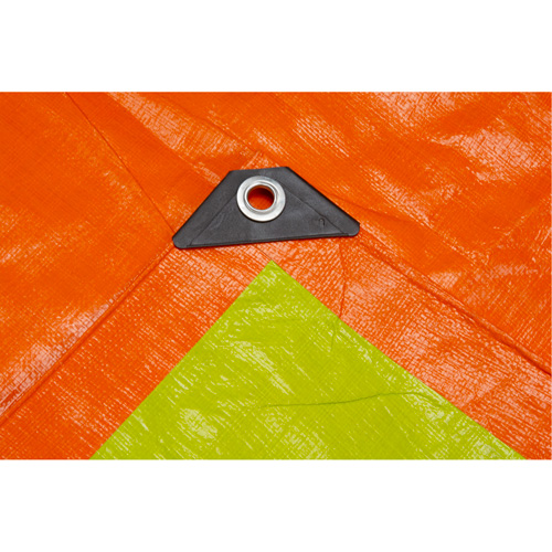 B&acirc;che tiss&eacute;e robuste haute visibilit&eacute;, Poly&eacute;thyl&egrave;ne, Vert/Orange, 16' x 20' x 12 mils Rock Safety Industrial Ltd