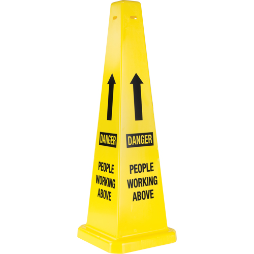 C&ocirc;nes de d&eacute;viation  People Working Above , Anglais avec pictogramme Rock Safety Industrial Ltd