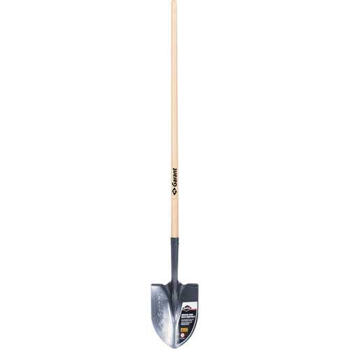 Pro Round Point Shovel, Tempered Steel Blade, Wood, Straight Handle Rock Safety Industrial Ltd