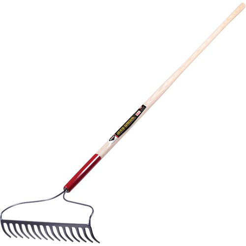 Pro Bow Rake, Wood Handle, 60" L, 16" Blade, 15 Tines Rock Safety Industrial Ltd