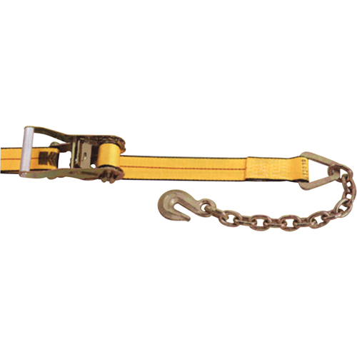 Ratchet Straps, Chain Anchor, 2" W x 30' L, 3335 lbs. (1513 kg) Working Load Limit Rock Safety Industrial Ltd