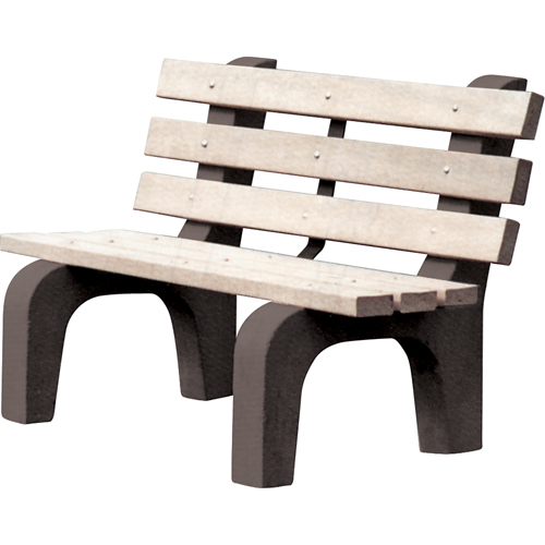 Park Benches, Recycled Plastic, 48" L x 25" W x 31" H, Grey Rock Safety Industrial Ltd