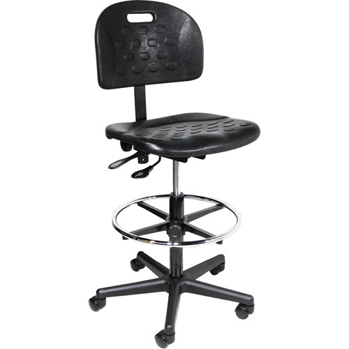 Chaises ergonomiques industrielles pour l'usine, Polyur&eacute;thane, Noir, Capacit&eacute; 275 lb Rock Safety Industrial Ltd