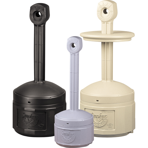 Smokers Cease-Fire&reg; Cigarette Butt Receptacle, Free-Standing, Plastic, 1 US gal. Capacity, 30" Height Rock Safety Industrial Ltd