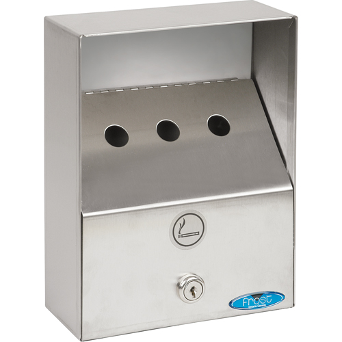 Smoking Receptacles, Wall-Mount, Stainless Steel, 1 Litres Capacity, 9" Height Rock Safety Industrial Ltd