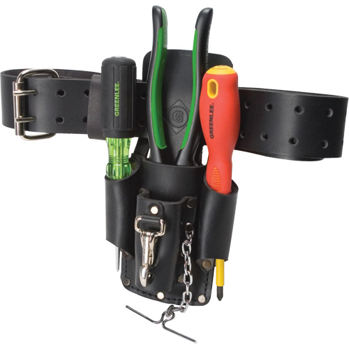 Poche pour ceinture porte-outils, Porte-outil multiple, Cuir, 4 Poches Rock Safety Industrial Ltd