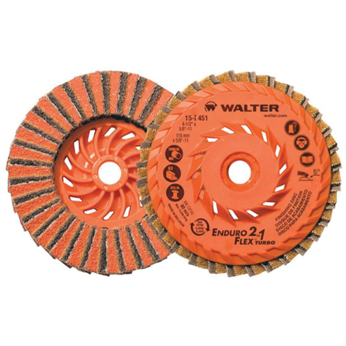 Enduro-Flex 2-IN-1 Turbo Finishing Disc, 4-1/2" x 5/8"-11, Type 27, 80 Grit, Aluminum Oxide Rock Safety Industrial Ltd