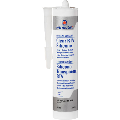 Scellant adh&eacute;sif RTV transparent, 300 ml, Cartouche, Transparent Rock Safety Industrial Ltd