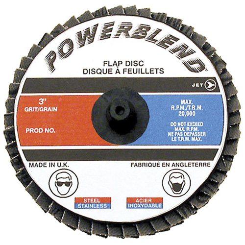 POWERBLEND Roll-on Flap Disc, 2" x Type R, Z120 Grit, Zirconia Alumina Rock Safety Industrial Ltd