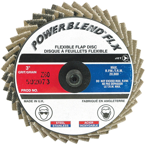 Powerblend FLX Roll-On Flap Disc, 3" x 60 Grit, Zirconia Alumina Rock Safety Industrial Ltd