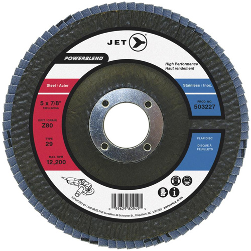 PowerBlend Flap Disc, 7" x 7/8", Type 29, Z40 Grit, Zirconia Alumina Rock Safety Industrial Ltd