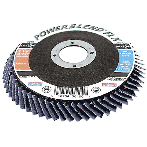 PowerBlend FLX Flexible Flap Disc, 4-1/2" x 7/8", Type 27, Z60 Grit, Zirconia Alumina Rock Safety Industrial Ltd