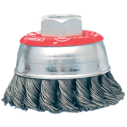 Brosse boisseau &agrave; fils li&eacute;s et nou&eacute;s &agrave; haute performance, 3" dia. x 10mm x 1,25" arbre Rock Safety Industrial Ltd