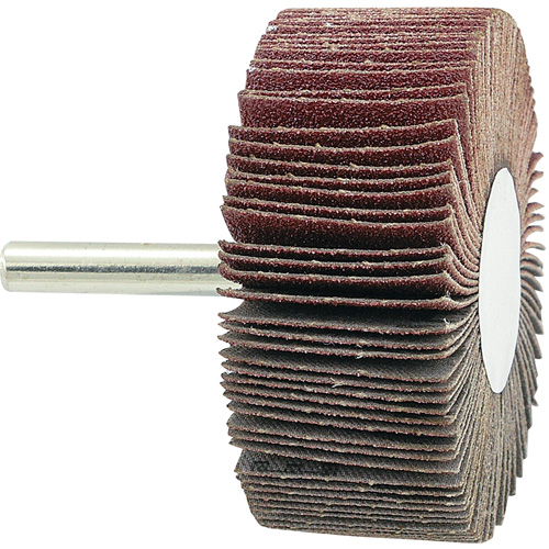 Mounted Flapwheel, 80 Grit, 2-1/2" x 1" x 1/4" Rock Safety Industrial Ltd