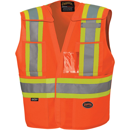 6930 Drop Shoulder Tear-Away Safety Vest, High Visibility Orange, Large/X-Large, Polyester Rock Safety Industrial Ltd