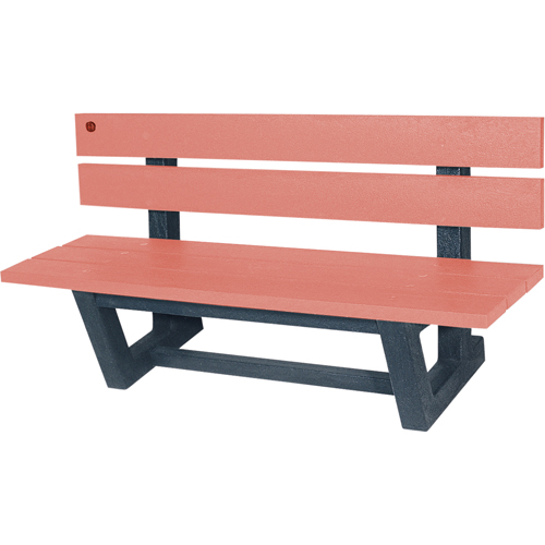 Outdoor Park Benches, Recycled Plastic, 60" L x 22-13/16" W x 29-13/16" H, Redwood Rock Safety Industrial Ltd