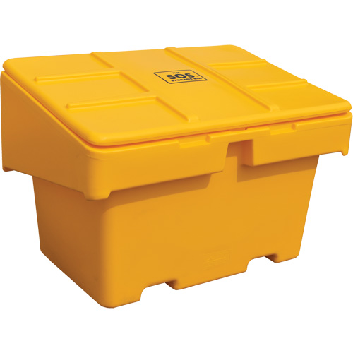 Salt Sand Container SOS, With Hasp, 48" x 33" x 34", 18.5 cu. Ft., Yellow Rock Safety Industrial Ltd
