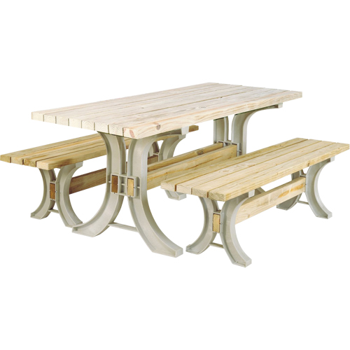 Trousse de table &agrave; pique-nique et bancs 2x4 Basics, 8' lo x 30" la, Sable Rock Safety Industrial Ltd