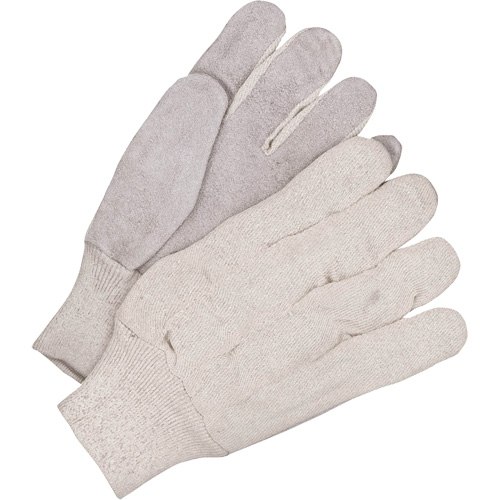 Gants d'ajusteur classiques avec dos en coton, Taille unique, Paume en Cuir de vache refendu Rock Safety Industrial Ltd